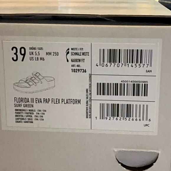 Birkenstock NWT  Women's Florida III Platform EVA sandal in Surf Green in Sz 8 - Picture 10 of 10